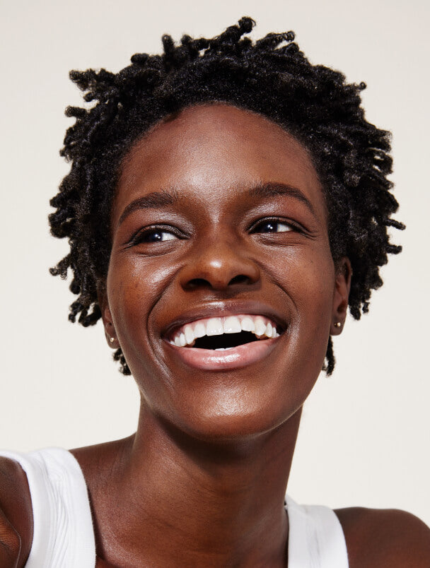 Black Female model Smiling