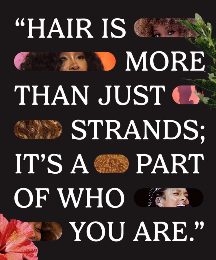 4U BY TIA Black History Month graphic-"Hair is more than just strands; it's a part of who we are"