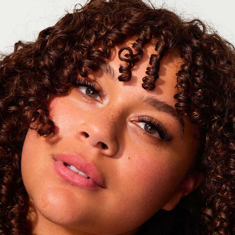 Close up of female model with beautiful curls